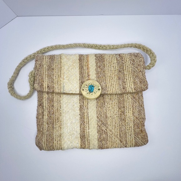 White Doe Handbags - Santa Fe Style Handmade Shoulder Bag by‎ White Doe Turquoise Boho Indie Vintage